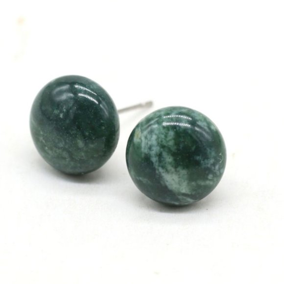 saruda_jewelry Jewelry - *[Holiday sale]*New!! Natural Stone Stud Earrings, Stone 12x12mm - Aquatic Agate